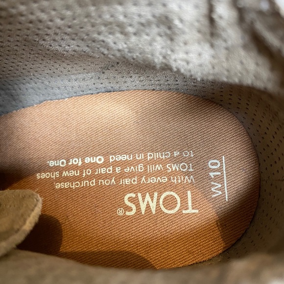 Toms Lunata taupe lace up ankle boots booties size 10 EUC - Picture 6 of 8